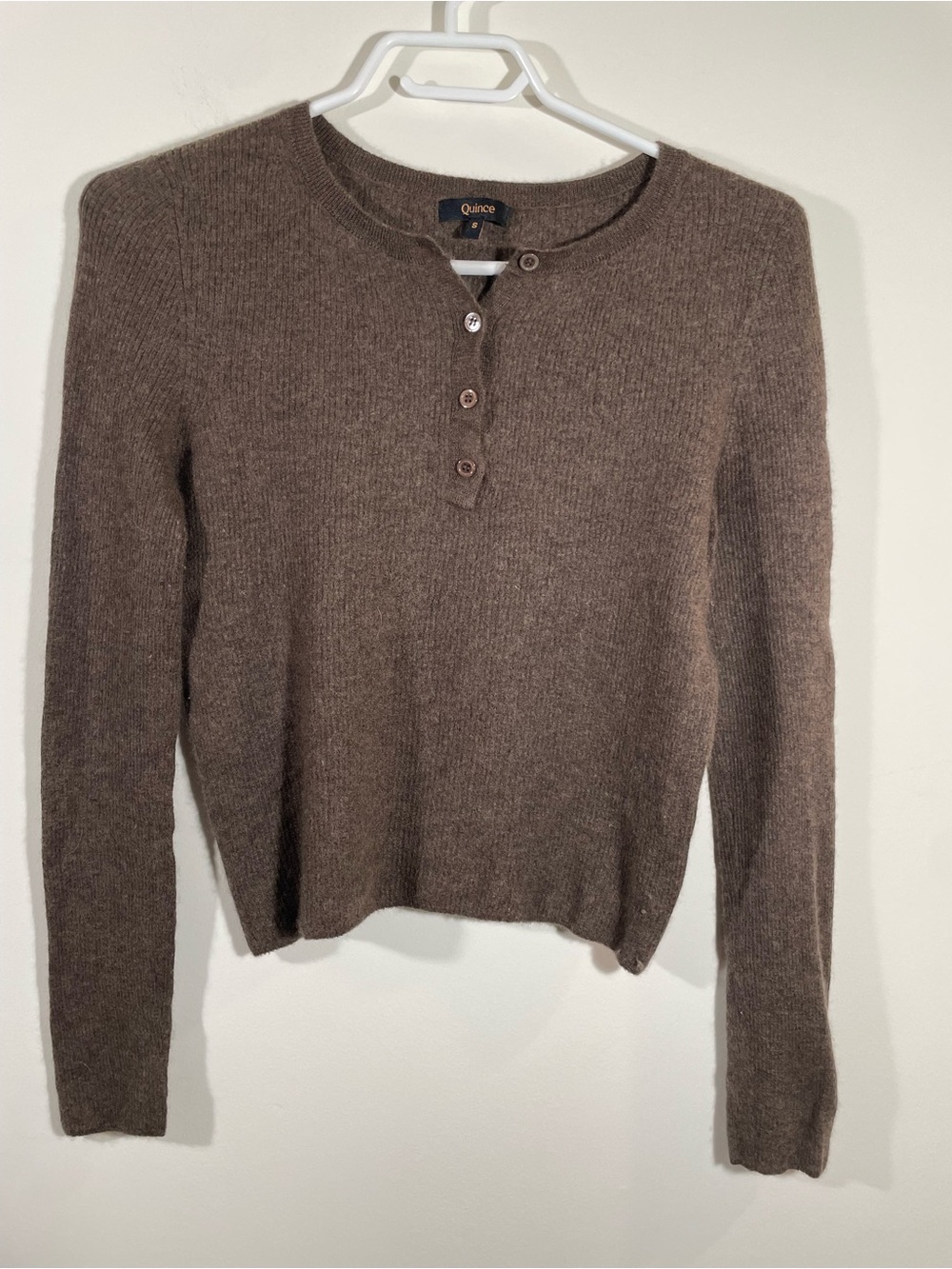 Quince Cashmere Henley Sweater S